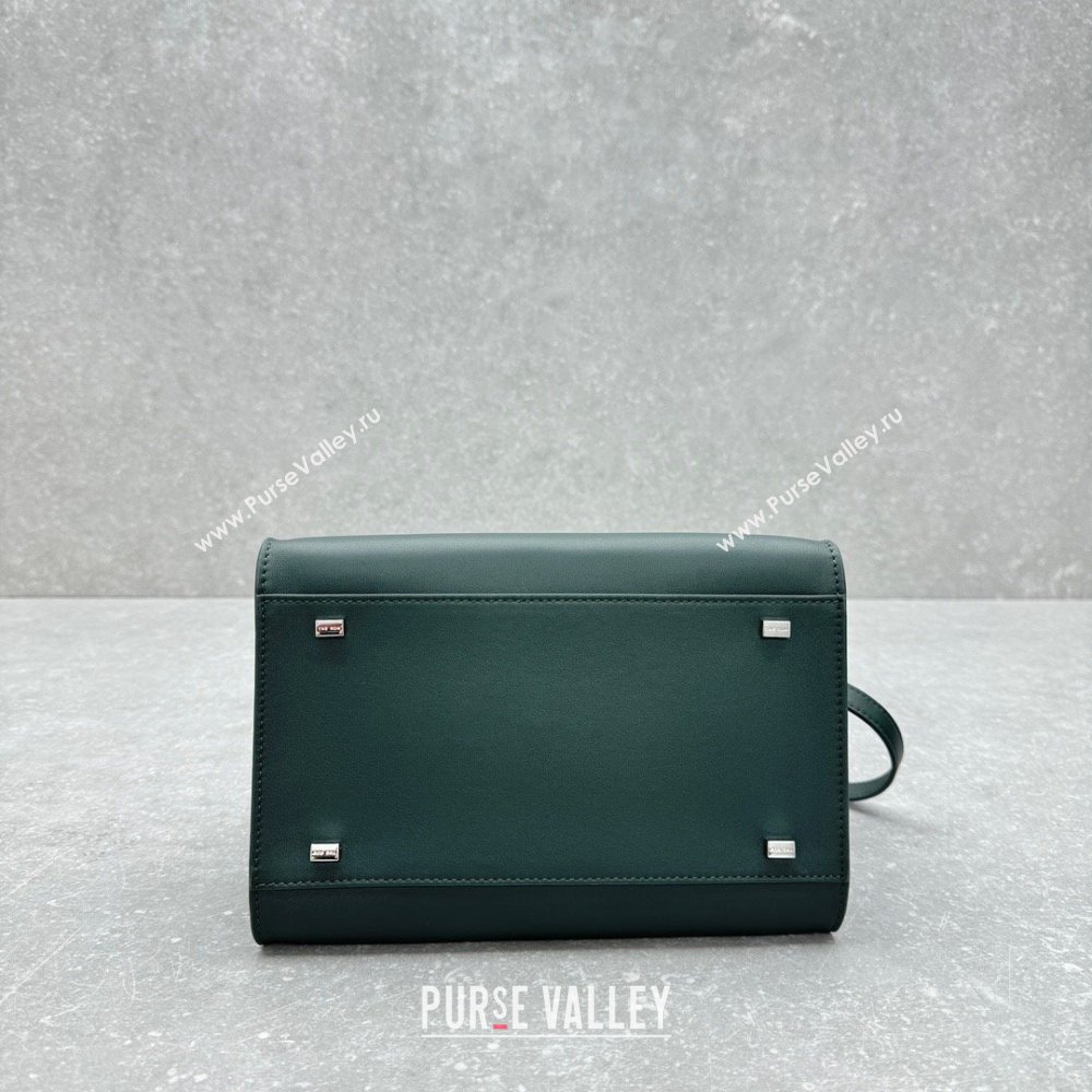 The Row Margaux 10 Small Tote Bag in Smooth Leather Green 2025 1831 (ningm-250408053)