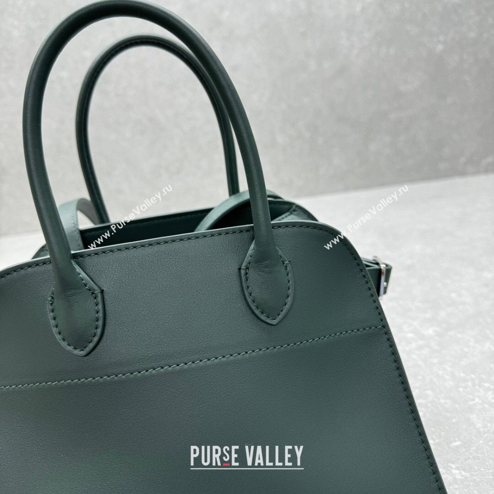 The Row Margaux 10 Small Tote Bag in Smooth Leather Green 2025 1831 (ningm-250408053)