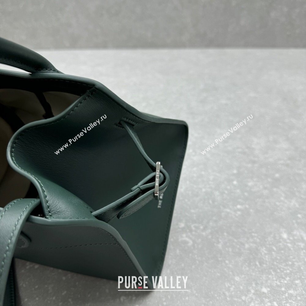 The Row Margaux 10 Small Tote Bag in Smooth Leather Green 2025 1831 (ningm-250408053)