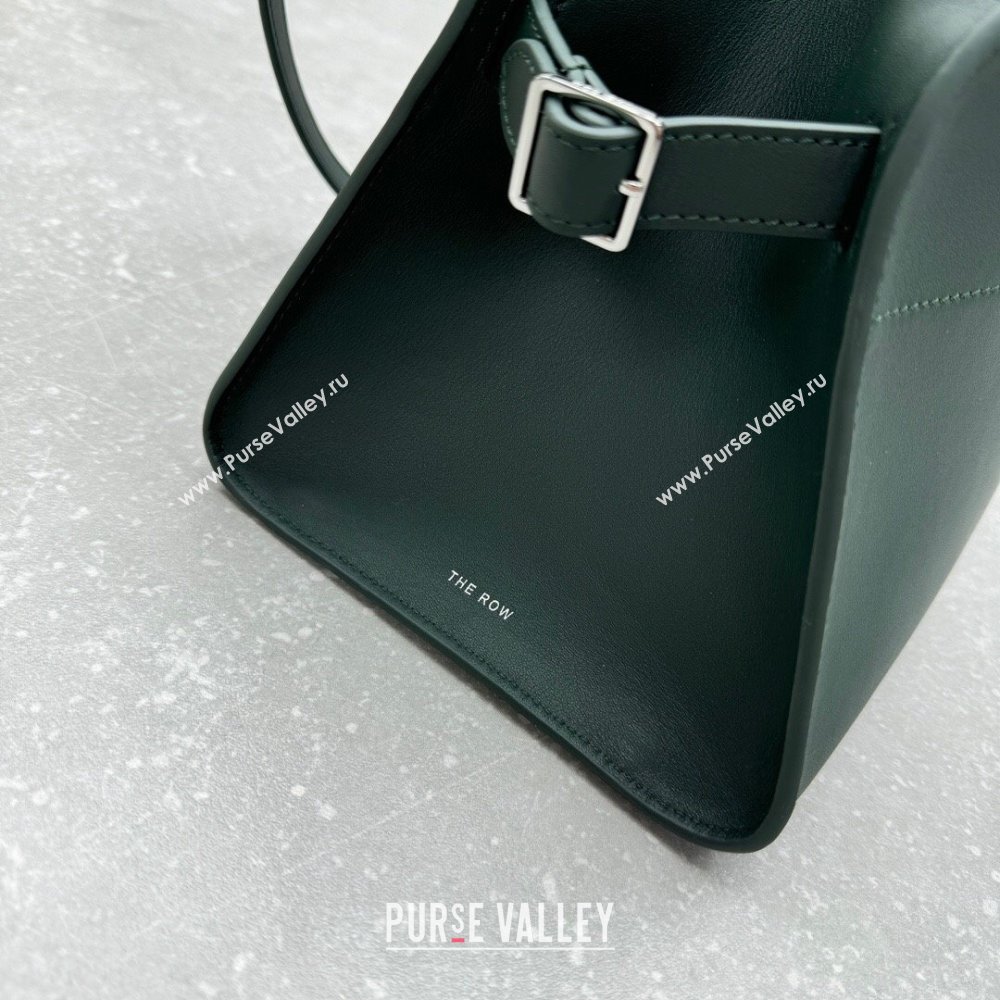 The Row Margaux 10 Small Tote Bag in Smooth Leather Green 2025 1831 (ningm-250408053)