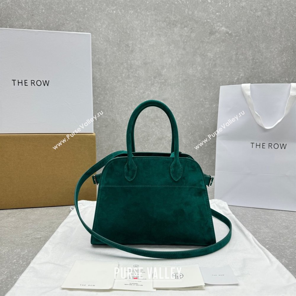 The Row Margaux 10 Small Tote Bag in Suede Green 2025 1831 (ningm-250408054)