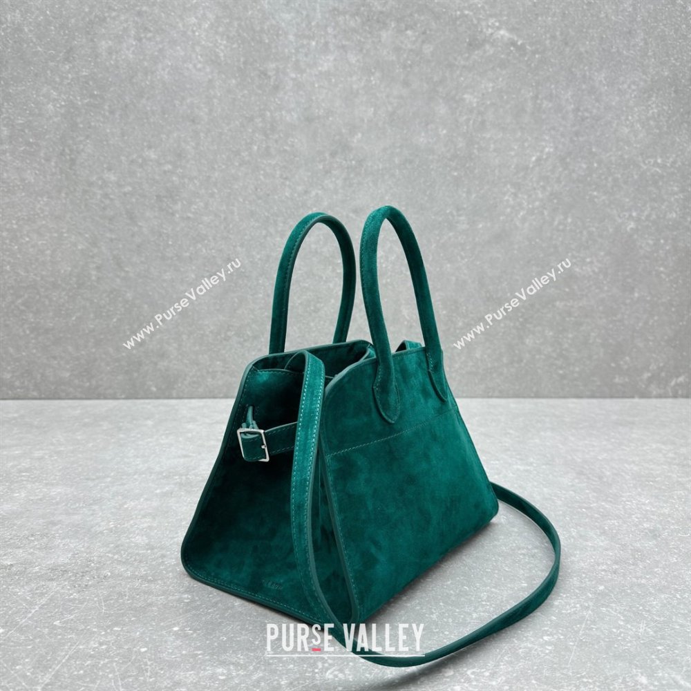 The Row Margaux 10 Small Tote Bag in Suede Green 2025 1831 (ningm-250408054)