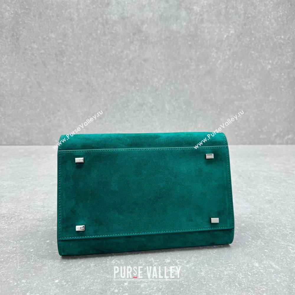 The Row Margaux 10 Small Tote Bag in Suede Green 2025 1831 (ningm-250408054)