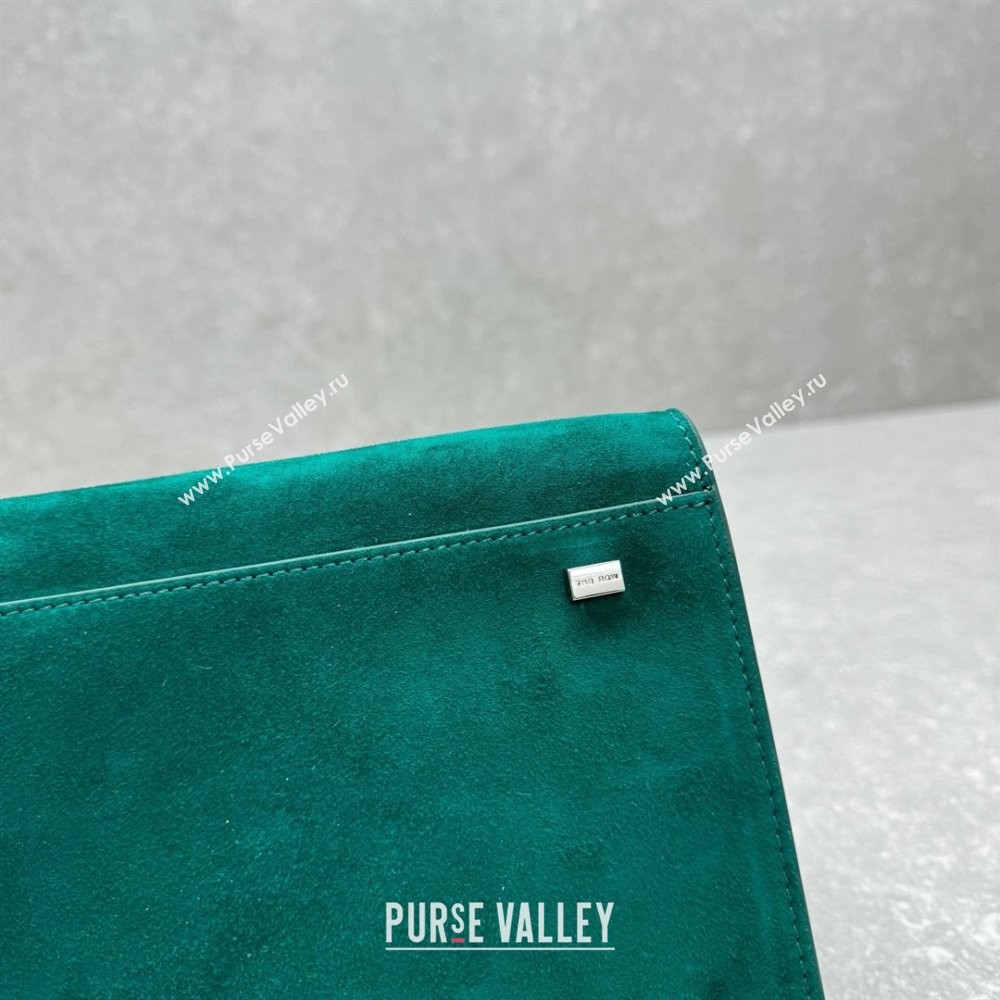 The Row Margaux 10 Small Tote Bag in Suede Green 2025 1831 (ningm-250408054)
