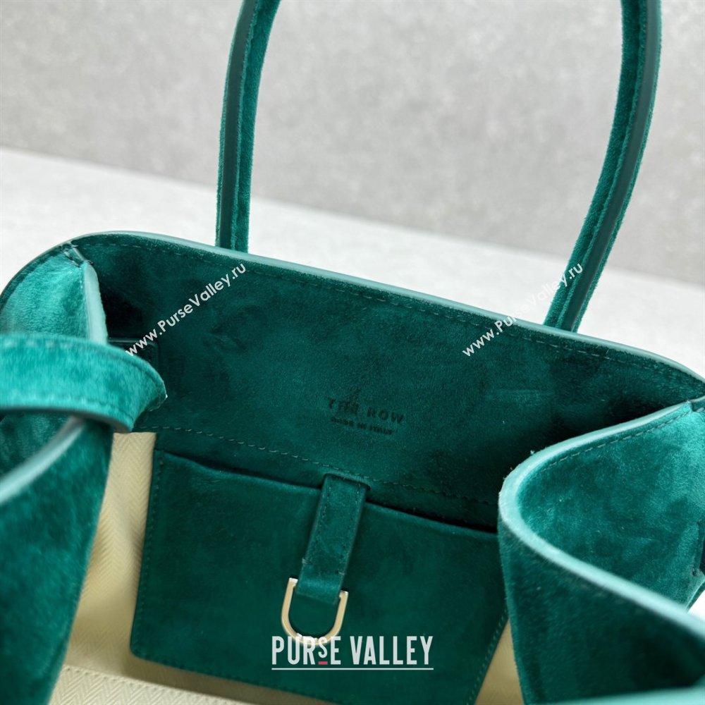 The Row Margaux 10 Small Tote Bag in Suede Green 2025 1831 (ningm-250408054)