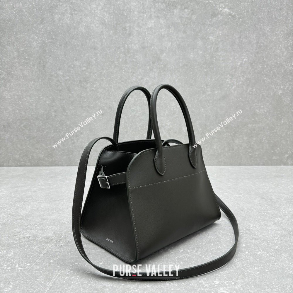 The Row Margaux 10 Small Tote Bag in Smooth Leather Koala Grey 2025 1831 (ningm-250408052)