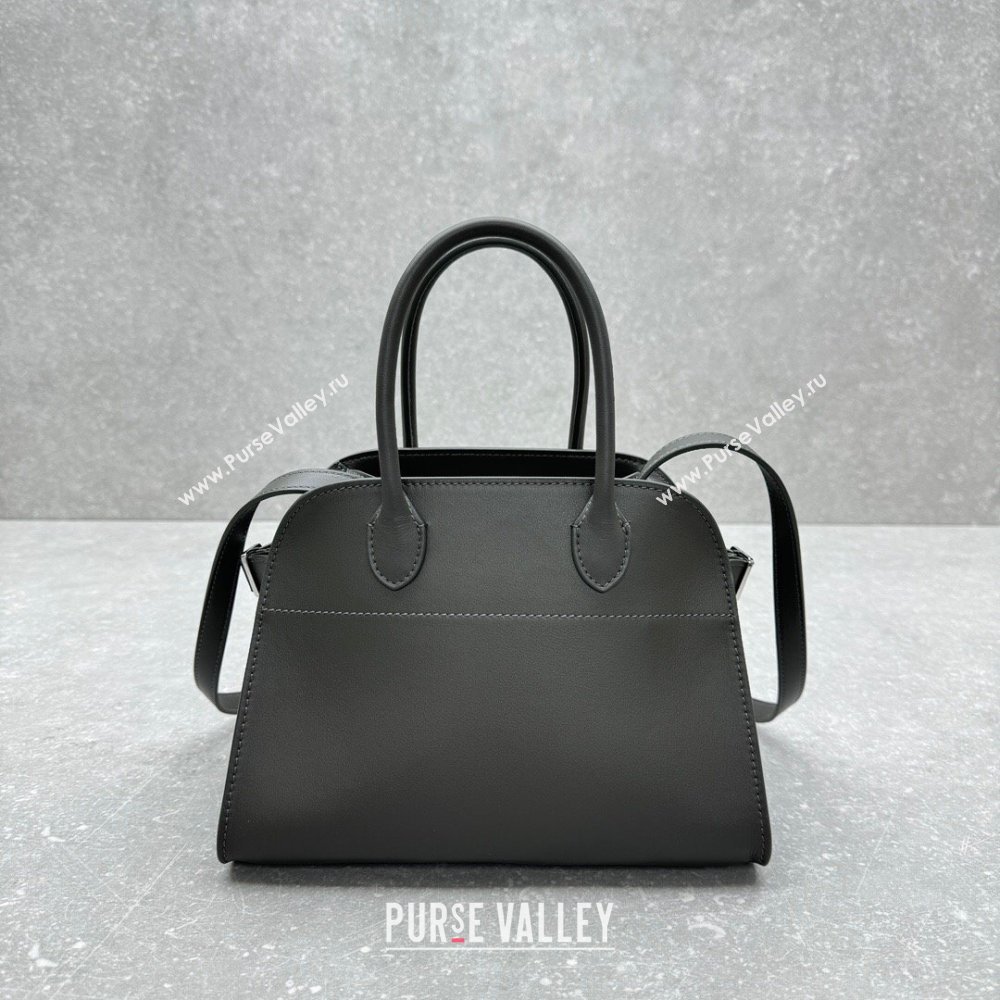 The Row Margaux 10 Small Tote Bag in Smooth Leather Koala Grey 2025 1831 (ningm-250408052)