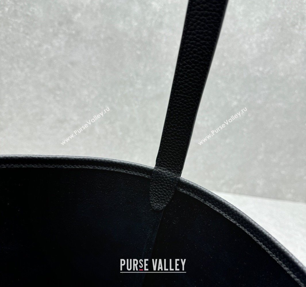 The Row Large N/S Park Tote Bag in Grained Leather Black 2025 1822 (ningm-250520101)