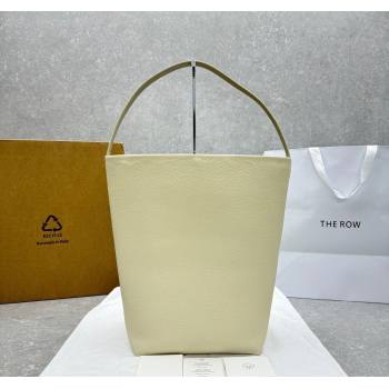 The Row Large N/S Park Tote Bag in Grained Leather White 2025 1822 (ningm-250520102)