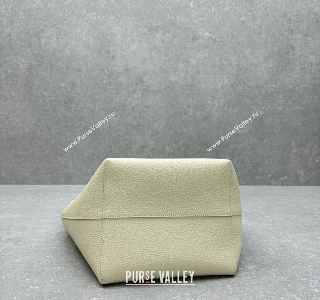 The Row Large N/S Park Tote Bag in Grained Leather White 2025 1822 (ningm-250520102)