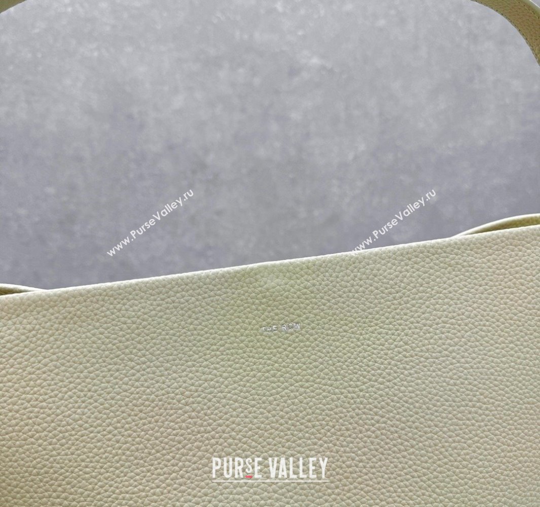 The Row Large N/S Park Tote Bag in Grained Leather White 2025 1822 (ningm-250520102)
