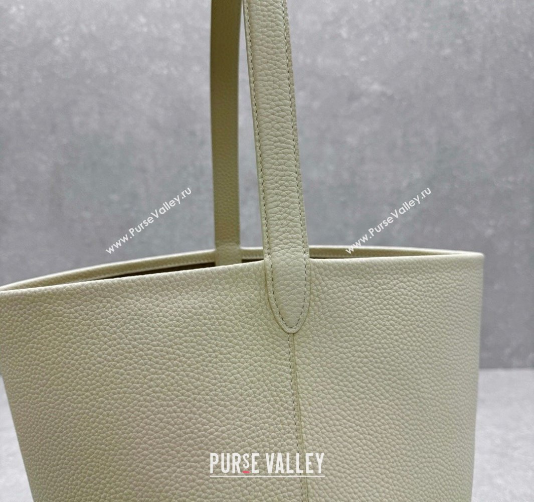 The Row Large N/S Park Tote Bag in Grained Leather White 2025 1822 (ningm-250520102)