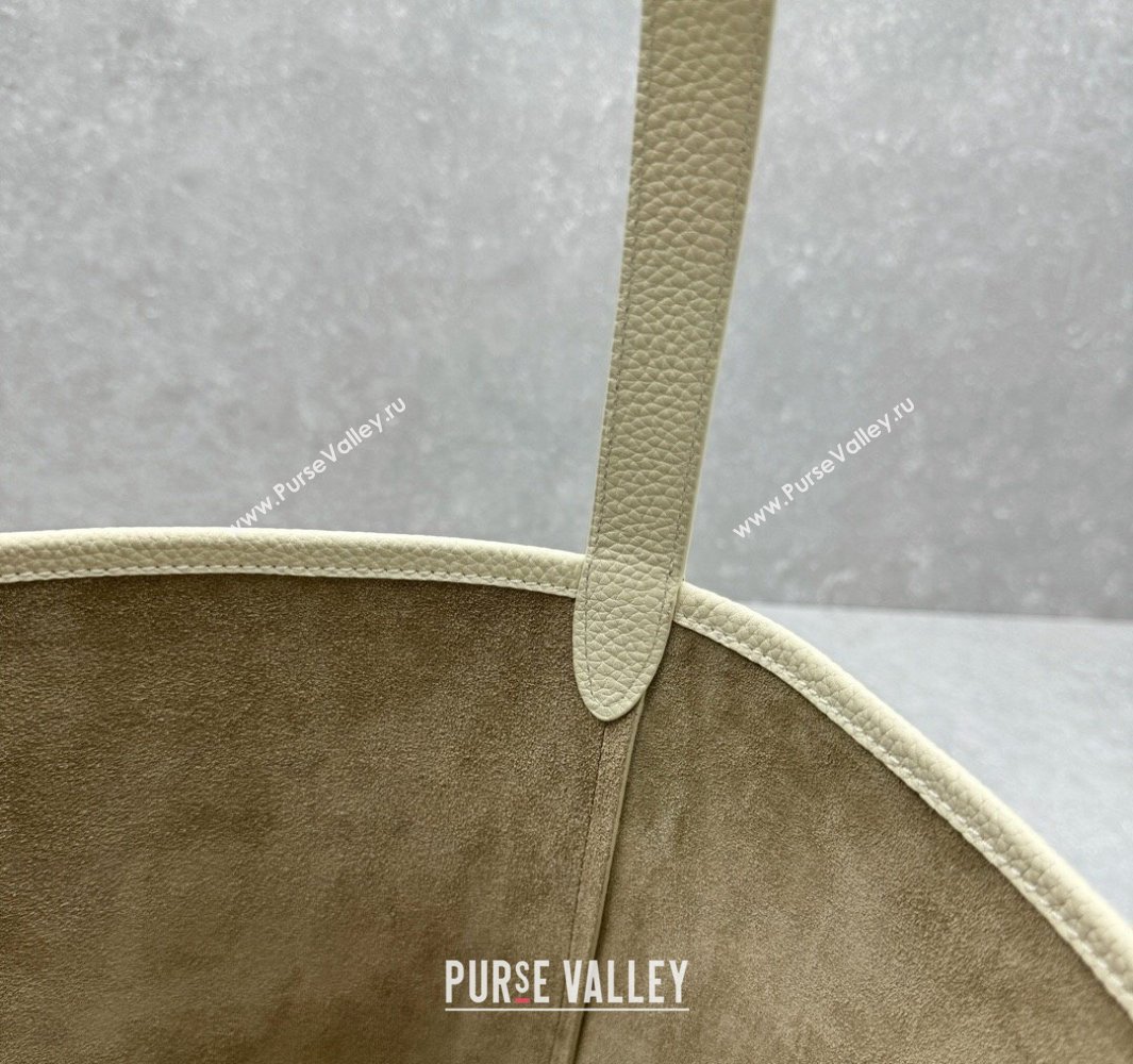 The Row Large N/S Park Tote Bag in Grained Leather White 2025 1822 (ningm-250520102)