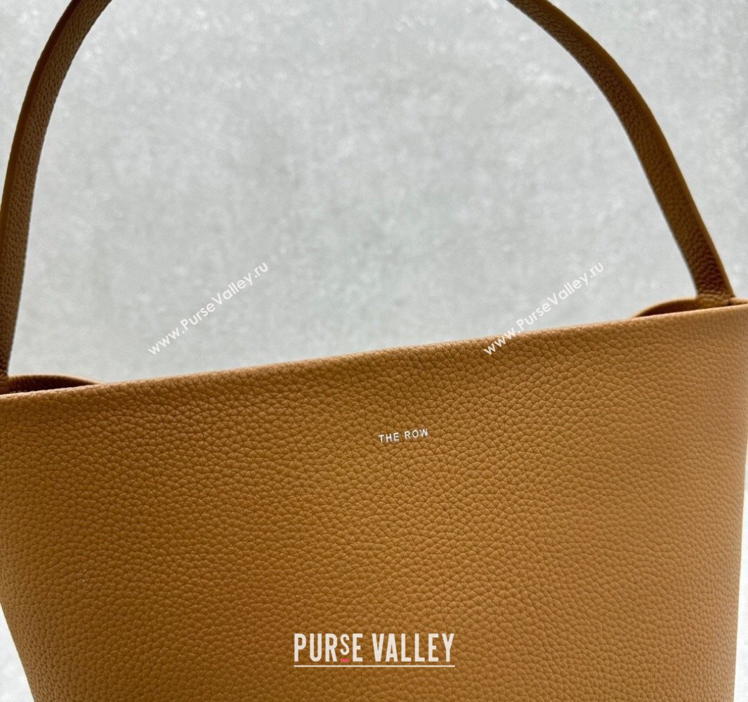 The Row Large N/S Park Tote Bag in Grained Leather Brown 2025 1822 (ningm-250520103)