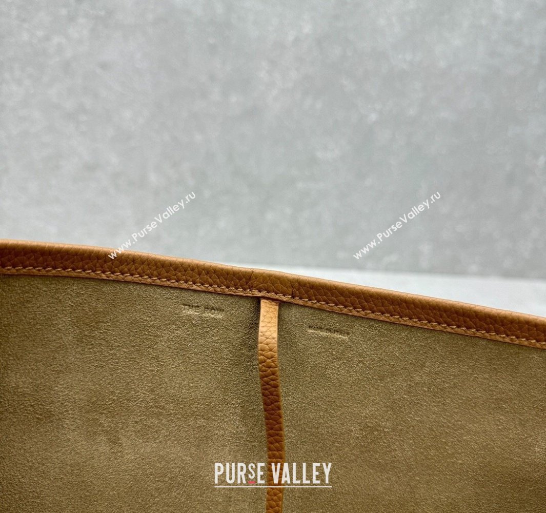 The Row Large N/S Park Tote Bag in Grained Leather Brown 2025 1822 (ningm-250520103)
