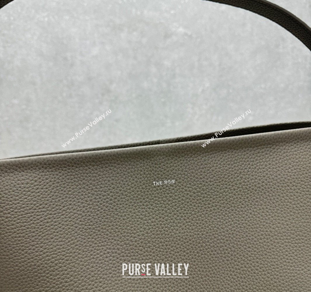 The Row Large N/S Park Tote Bag in Grained Leather Grey 2025 1822 (ningm-250520104)