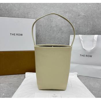 The Row Medium N/S Park Tote Bag in Grained Leather White 2025 1822 (ningm-250520106)