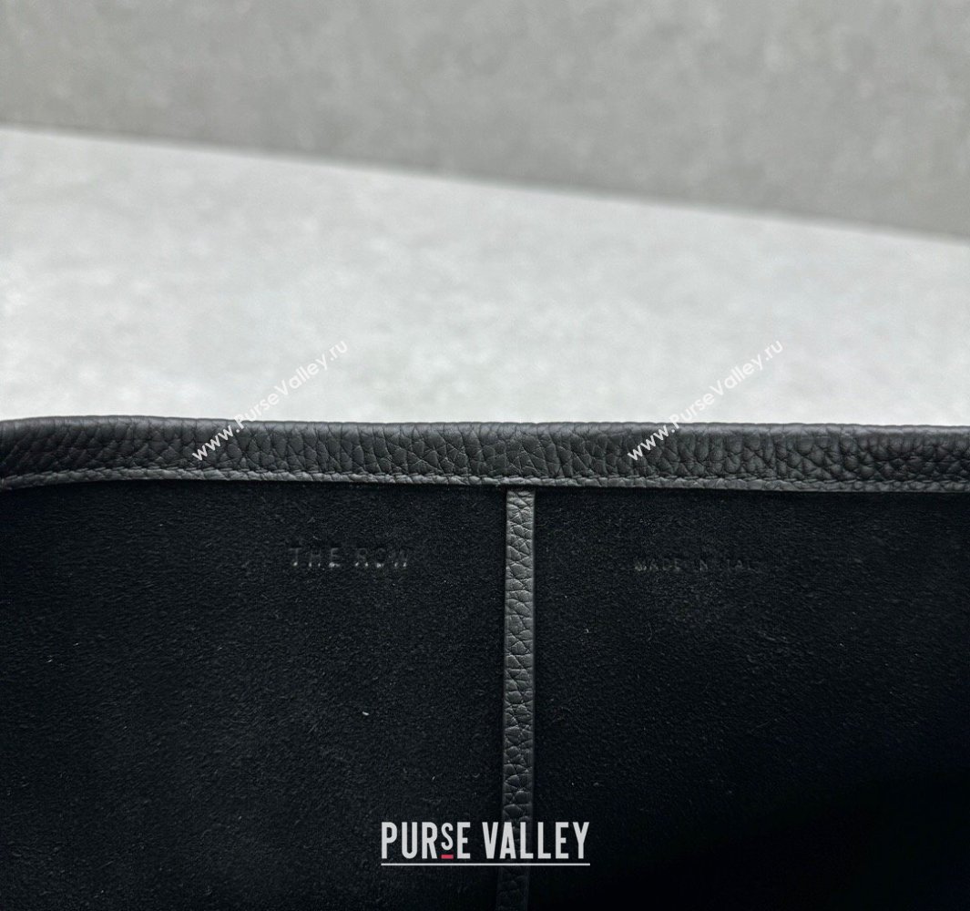 The Row Medium N/S Park Tote Bag in Grained Leather Black 2025 1822 (ningm-250520108)