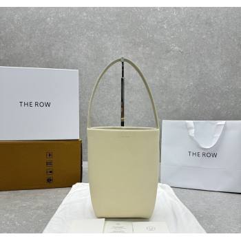 The Row Small N/S Park Tote Bag in Grained Leather White 2025 1822 (ningm-250520110)