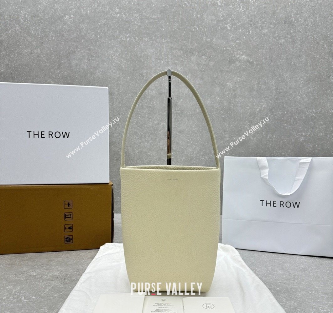 The Row Small N/S Park Tote Bag in Grained Leather White 2025 1822 (ningm-250520110)