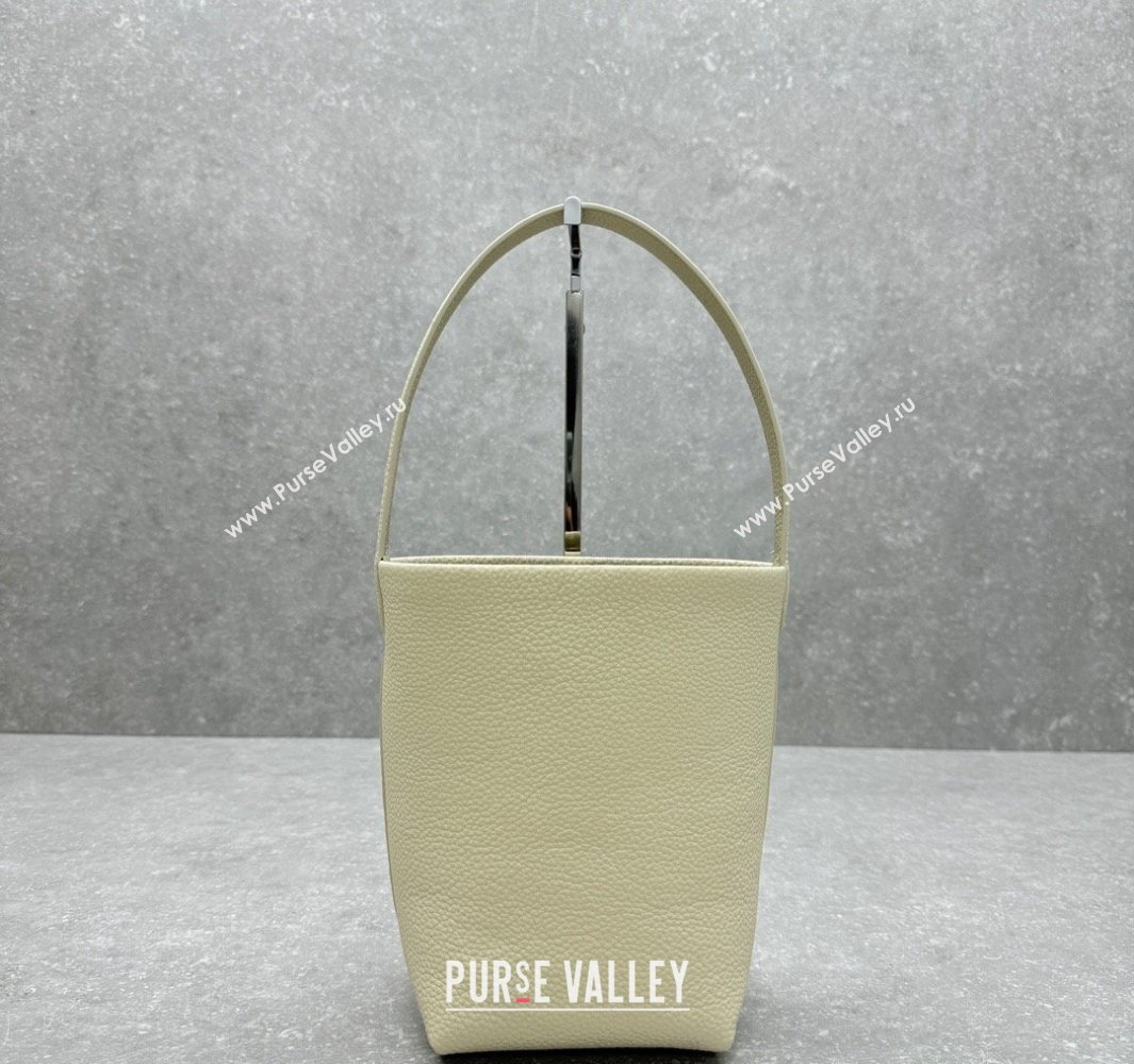 The Row Small N/S Park Tote Bag in Grained Leather White 2025 1822 (ningm-250520110)