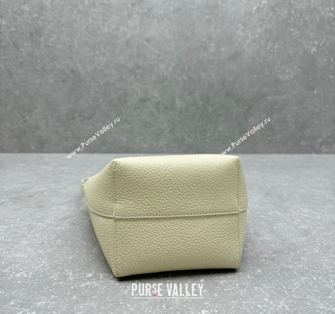 The Row Small N/S Park Tote Bag in Grained Leather White 2025 1822 (ningm-250520110)