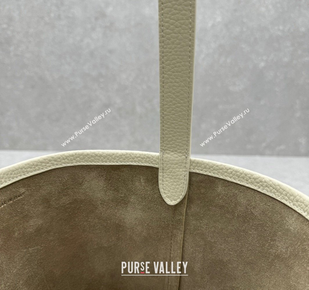 The Row Small N/S Park Tote Bag in Grained Leather White 2025 1822 (ningm-250520110)