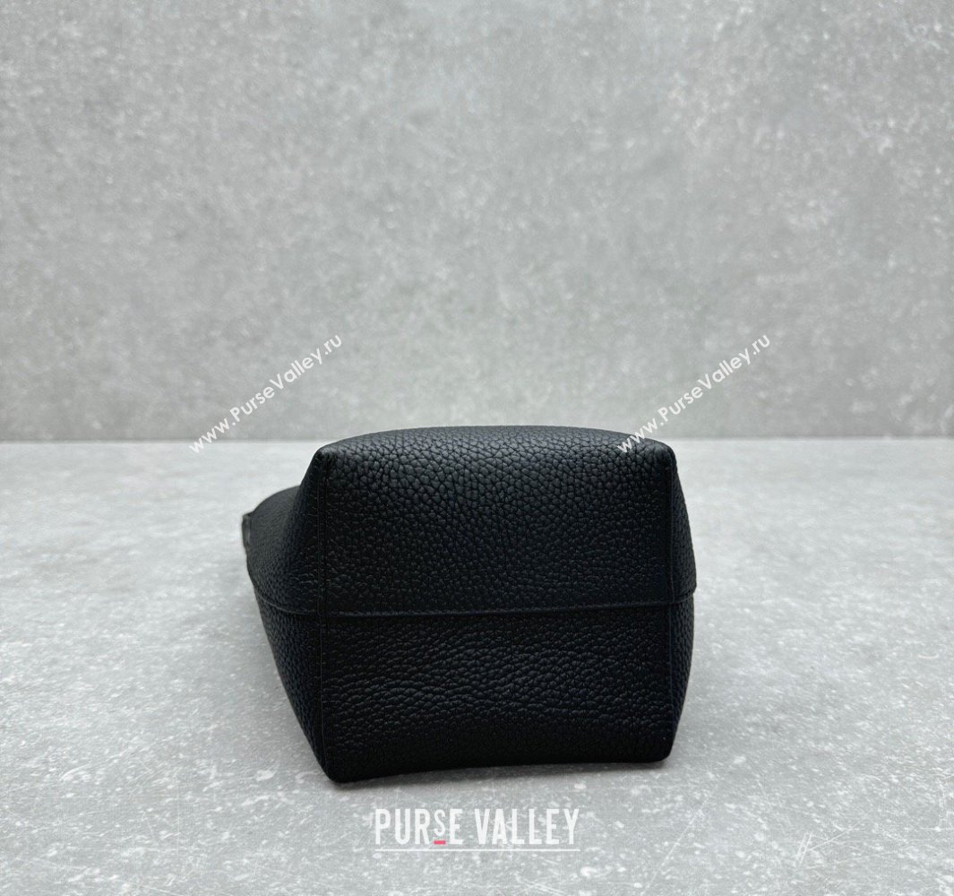 The Row Small N/S Park Tote Bag in Grained Leather Black 2025 1822 (ningm-250520111)