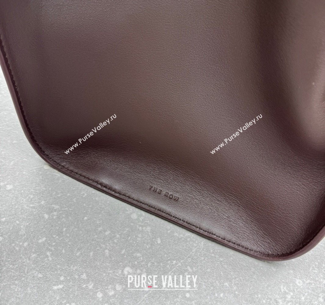 The Row Marlo 17 Softly Structured Tote Bag in Smooth Leather Chocolate Brown 2025 1895 (ningm-250520097)