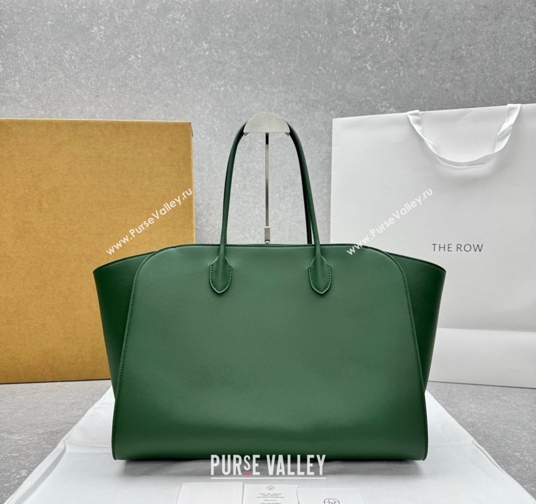 The Row Marlo 17 Softly Structured Tote Bag in Smooth Leather Green 2025 1895 (ningm-250520098)