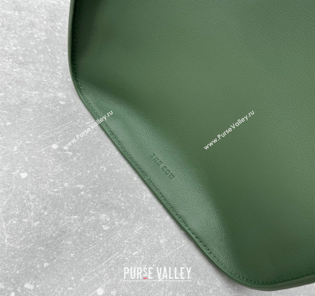 The Row Marlo 17 Softly Structured Tote Bag in Smooth Leather Green 2025 1895 (ningm-250520098)