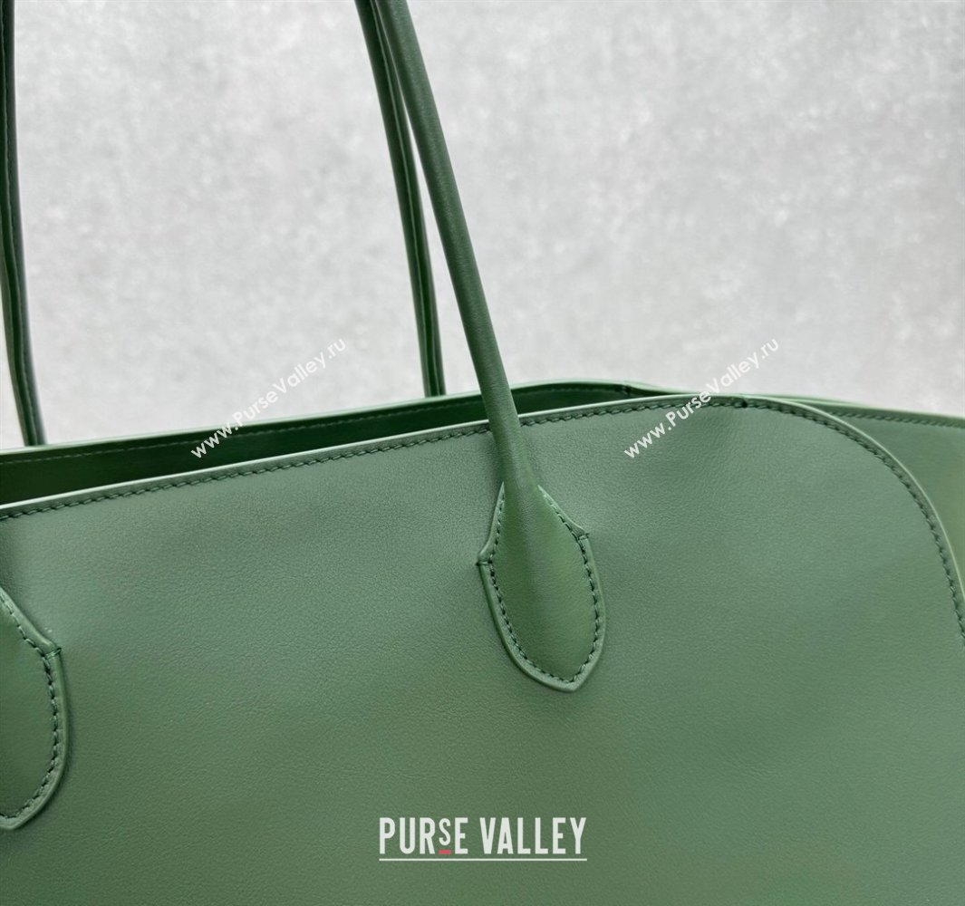 The Row Marlo 17 Softly Structured Tote Bag in Smooth Leather Green 2025 1895 (ningm-250520098)