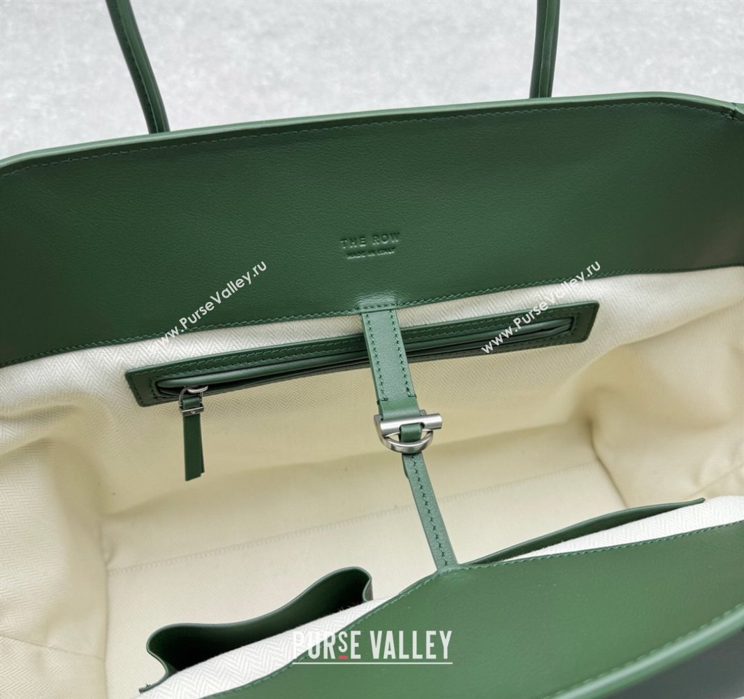 The Row Marlo 17 Softly Structured Tote Bag in Smooth Leather Green 2025 1895 (ningm-250520098)