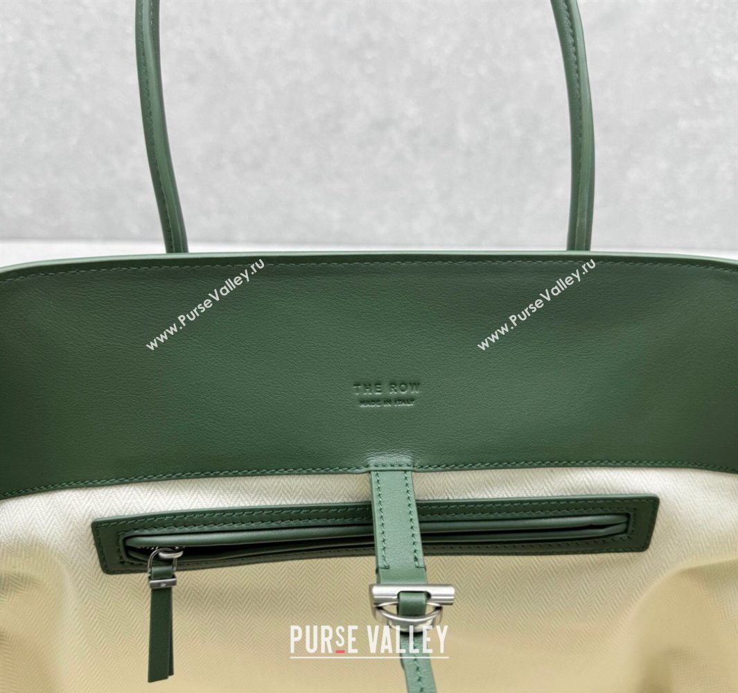 The Row Marlo 17 Softly Structured Tote Bag in Smooth Leather Green 2025 1895 (ningm-250520098)