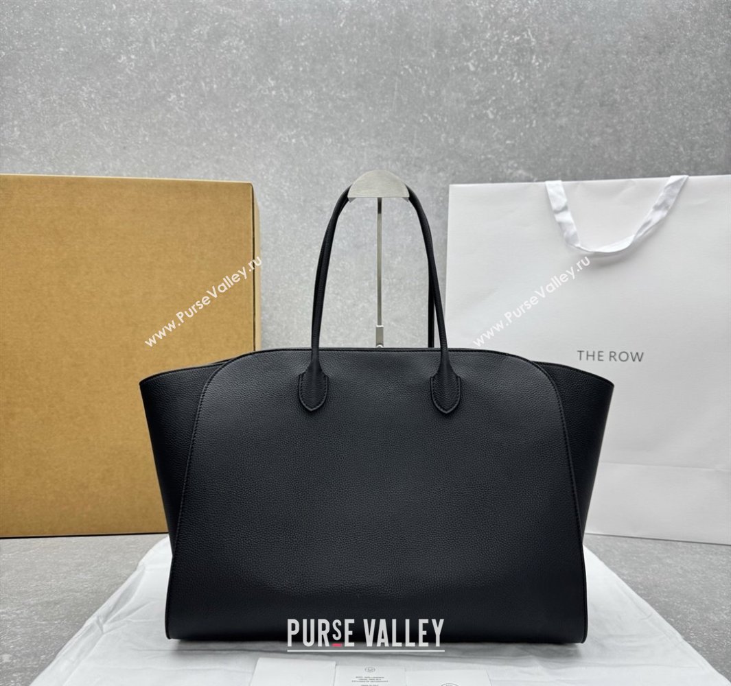 The Row Marlo 17 Softly Structured Tote Bag in Grained Leather Black 2025 1895 (ningm-250520099)