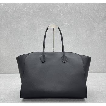 The Row Marlo 17 Softly Structured Tote Bag in Grained Leather Black 2025 1895 (ningm-250520099)