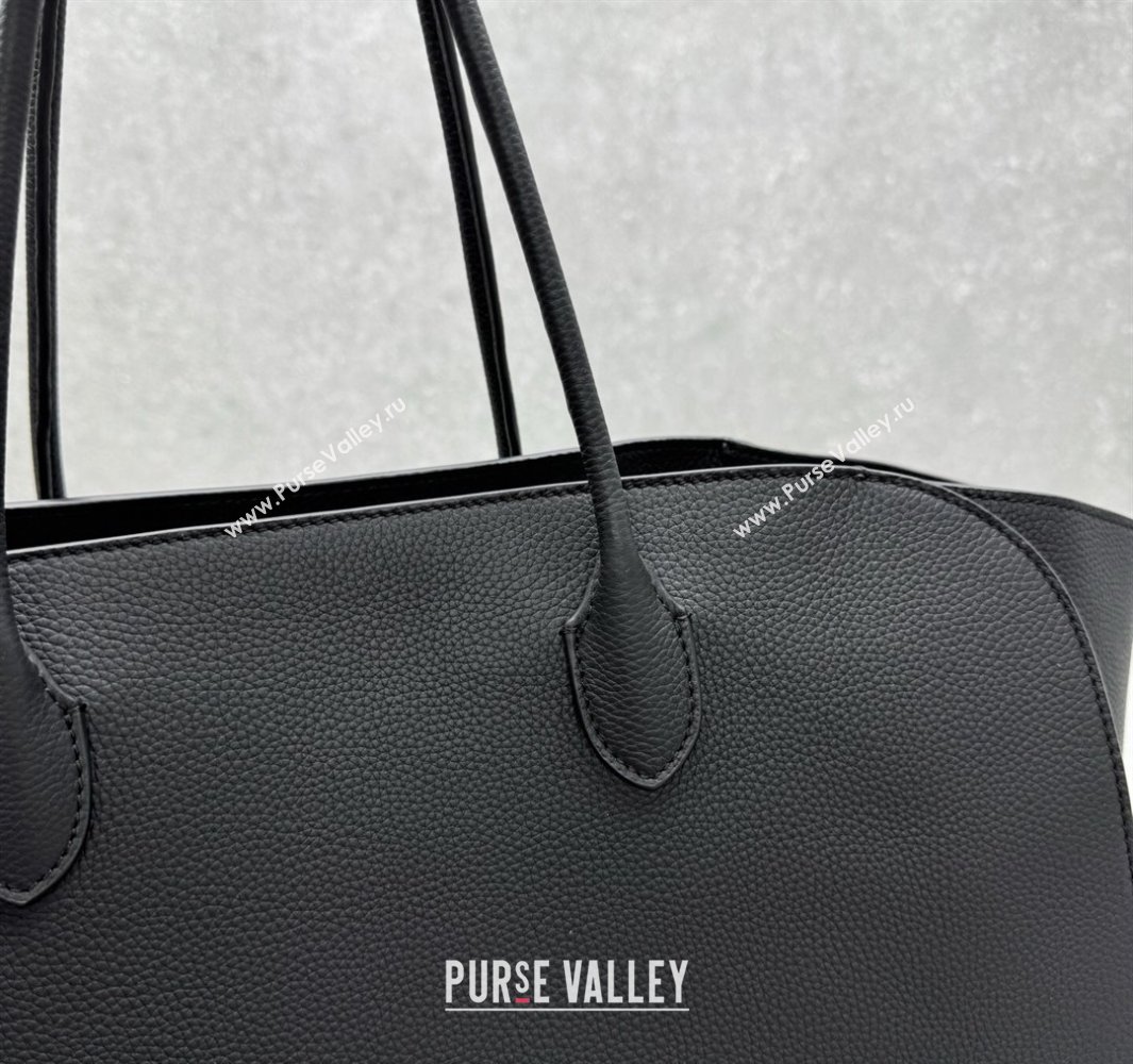 The Row Marlo 17 Softly Structured Tote Bag in Grained Leather Black 2025 1895 (ningm-250520099)