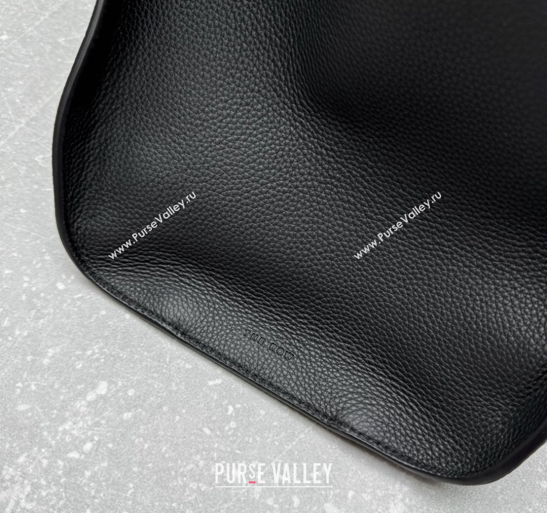 The Row Marlo 17 Softly Structured Tote Bag in Grained Leather Black 2025 1895 (ningm-250520099)