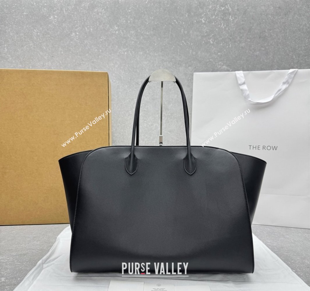 The Row Marlo 17 Softly Structured Tote Bag in Smooth Leather Black 2025 1895 (ningm-250520100)