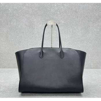The Row Marlo 17 Softly Structured Tote Bag in Smooth Leather Black 2025 1895 (ningm-250520100)