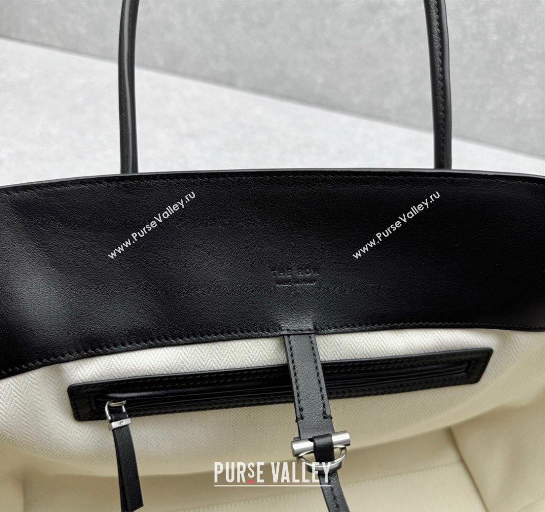 The Row Marlo 17 Softly Structured Tote Bag in Smooth Leather Black 2025 1895 (ningm-250520100)