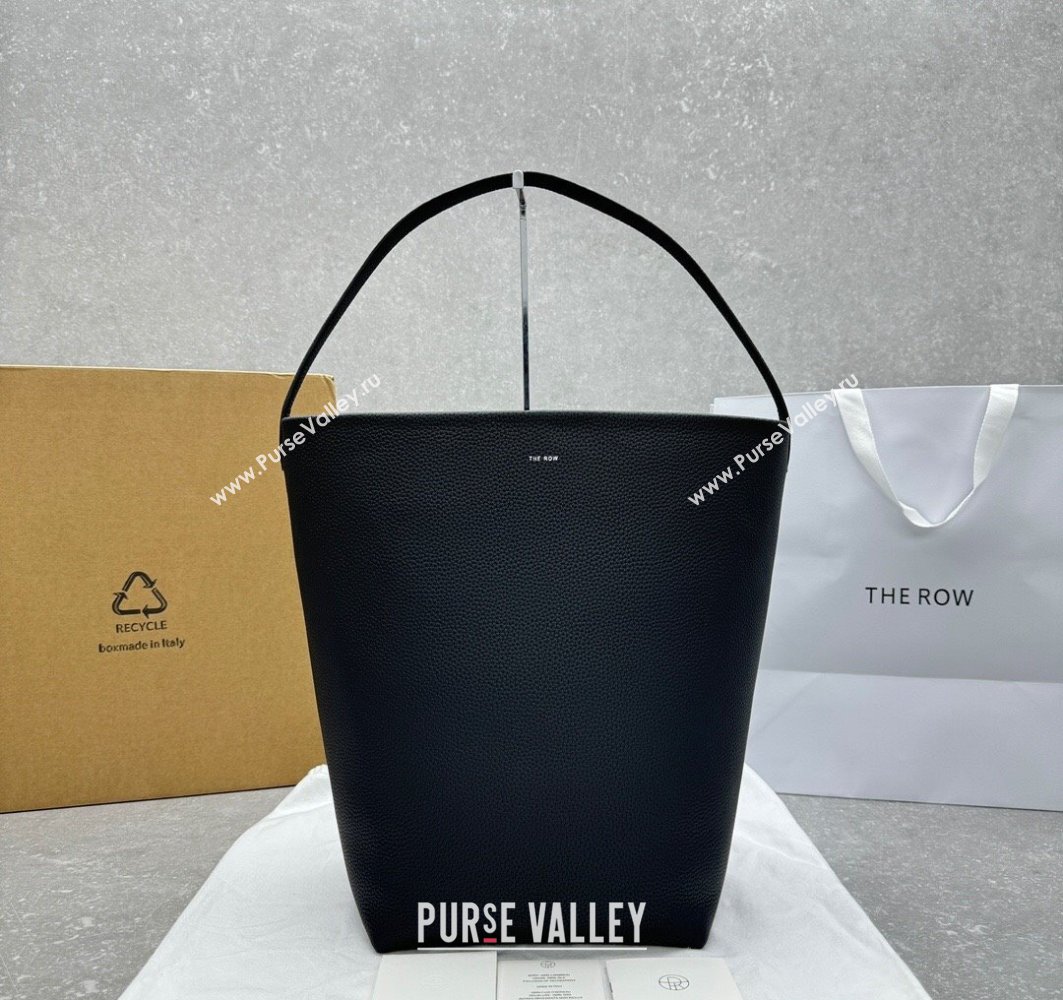 The Row Large N/S Park Tote Bag in Grained Leather Black 2025 1822 (ningm-250520101)