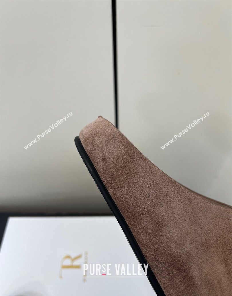 The Row Suede Platform Slides Sandal Taupe 2025 0604 (HQG-250604100)