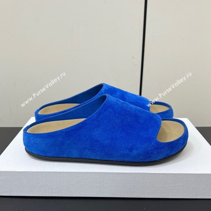 The Row Suede Platform Slides Sandal Sky Blue 2025 0604 (HQG-250604102)