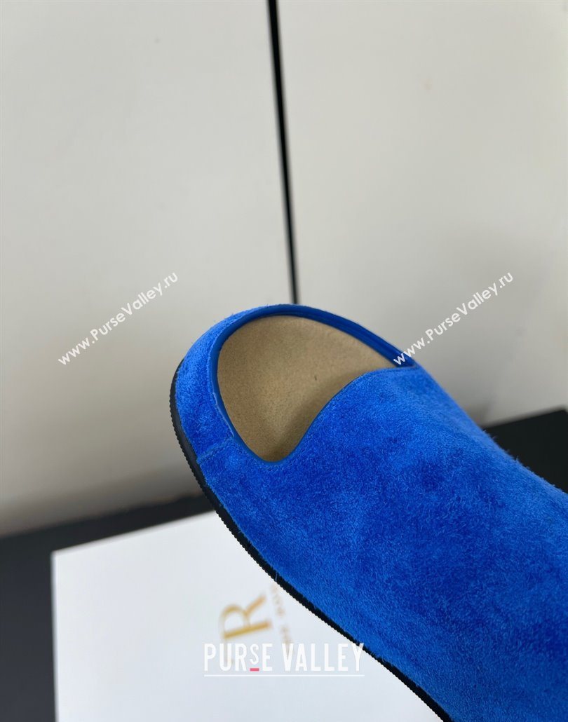 The Row Suede Platform Slides Sandal Sky Blue 2025 0604 (HQG-250604102)