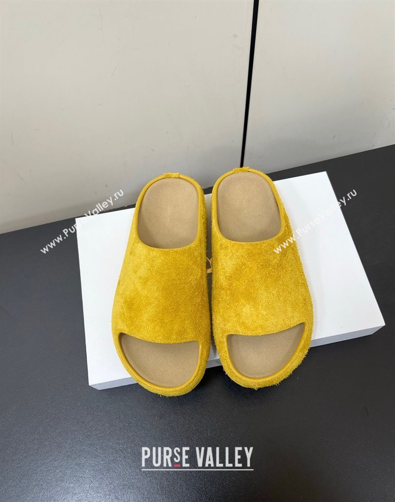 The Row Suede Platform Slides Sandal Yellow 2025 0604 (HQG-250604103)