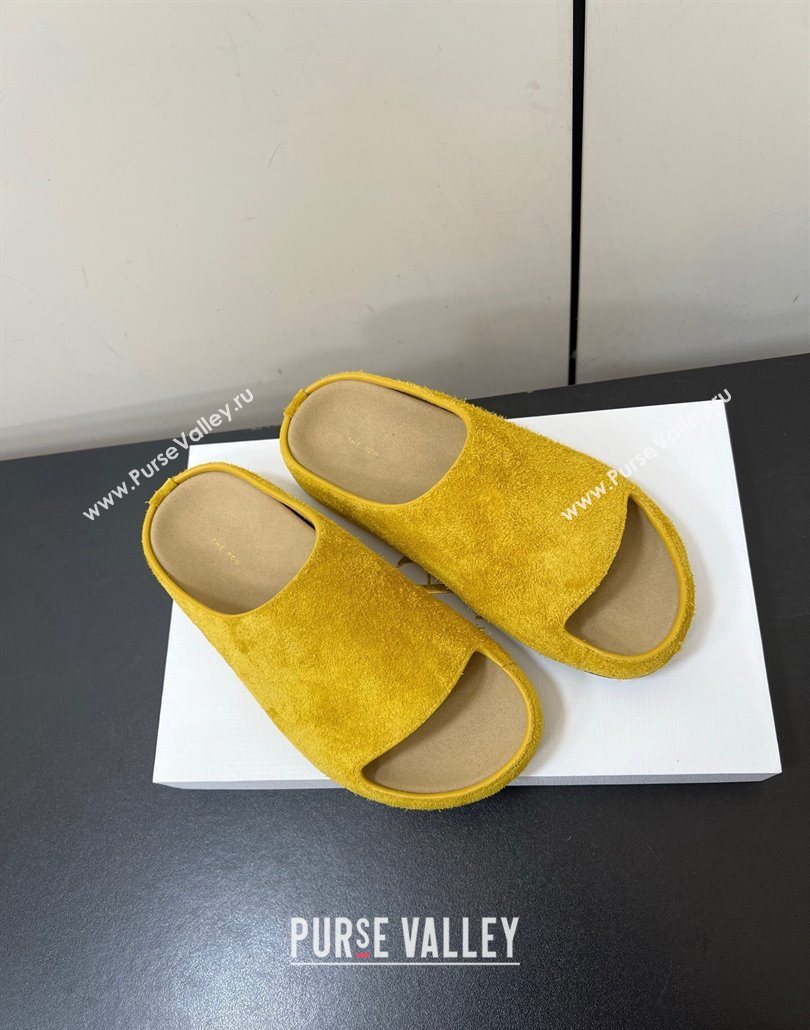 The Row Suede Platform Slides Sandal Yellow 2025 0604 (HQG-250604103)