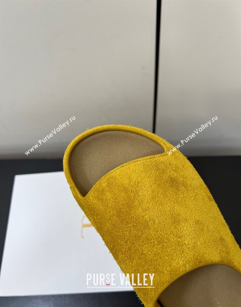 The Row Suede Platform Slides Sandal Yellow 2025 0604 (HQG-250604103)