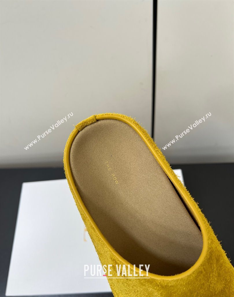 The Row Suede Platform Slides Sandal Yellow 2025 0604 (HQG-250604103)