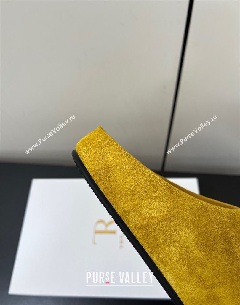 The Row Suede Platform Slides Sandal Yellow 2025 0604 (HQG-250604103)